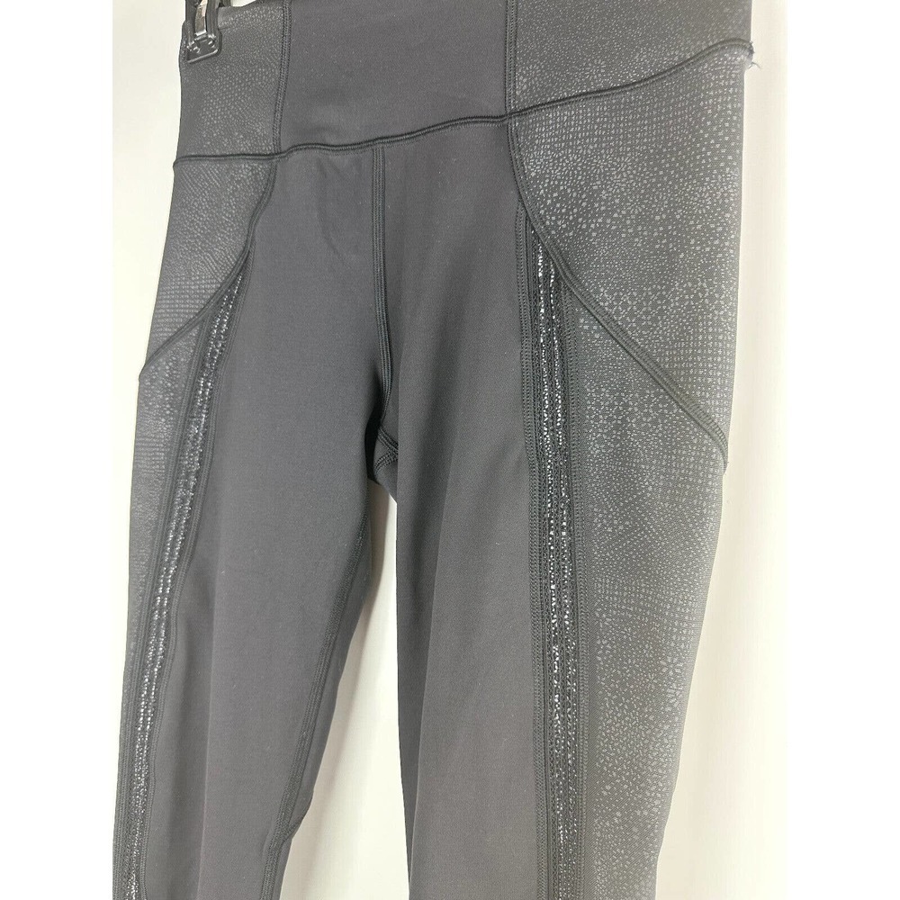 Lululemon Power Lines Crop Pant 21" Black Stretch Wicking Women's Size 8 - Picture 6 of 13